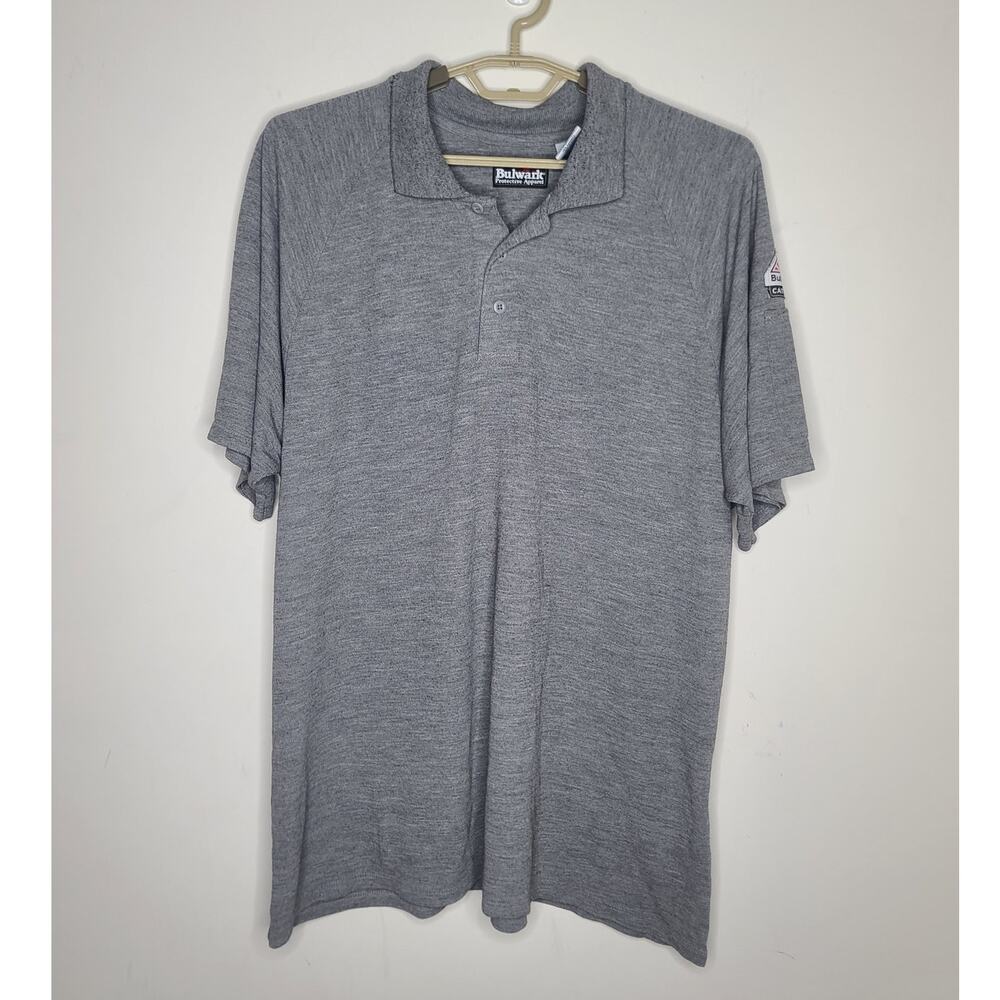 Bulwark CAT2 FR fire resistant grey short sleeve polo shirt - XL